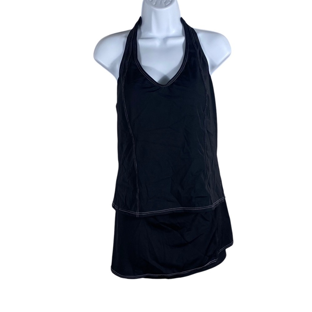 Newport News 3 Piece Swim Suit Black with white stitching Sz 18T